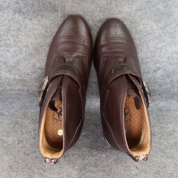 Ariat Shoes Womens 6.5 Bootie Buckle Strap Leather Western Equestrian Ankle Boot - Picture 8 of 16